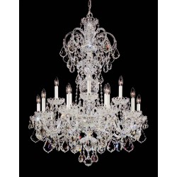 15 Lights Bohemian Crystal chandelier in polished chrome finish