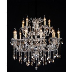 Polished chrome 15 Light Zinc Alloy crystal Chandelier