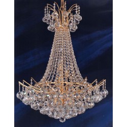 12 lights crystal chandelier in gold plated finish