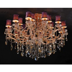 Gold plated traditional crystal flush mount Chandelier
