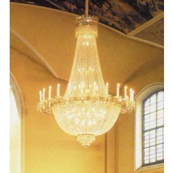 78 Lights crystal chandelier in gold finish