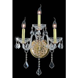 Traditional 3 light Wall Sconce in gold plated finish