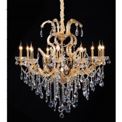 Gold plated 11 Light traditional crystal Chandelier