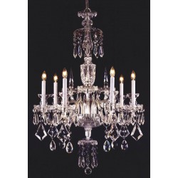 6 light Glass arm crystal chandelier 