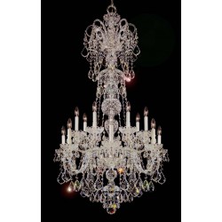 14 Lights Bohemian Crystal chandelier in polished chrome finish