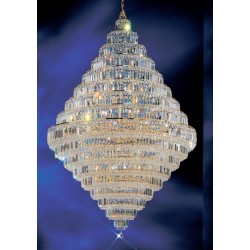30 Lights crystal chandelier with crystalique-plus crystal and 24K gold plated finish