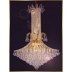 Entryway/ foyer crystal chandelier in gold plated finish