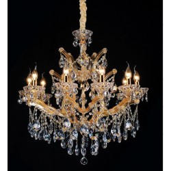 Gold plated 10 Light Maria Theresa crystal Chandelier
