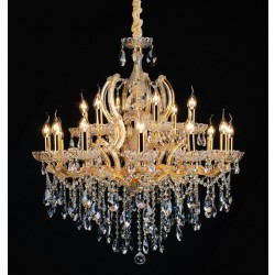 Gold plated 18 Light Maria Theresa chandeliers