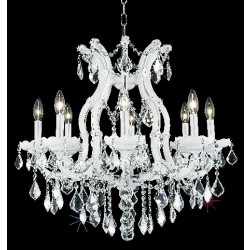 Maria Theresa 9-light crystal chandelier in white finish 
