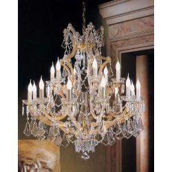 19 Lights Maria Theresa crystal chandelier dressed with clear crystals