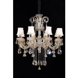 Polished chrome 8 Light traditional crystal Chandelier