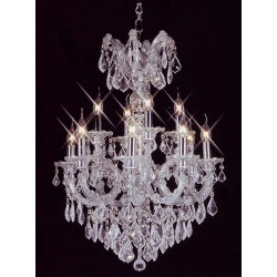 12 Lights Maria Theresa crystal chandelier dressed with clear crystals