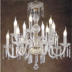 Gold plated 12 Lights Bohemian Crystal chandelier