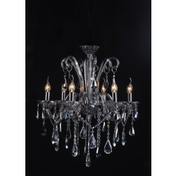 Polished chrome 6 light traditional crystal chandelier