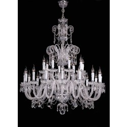 polished chrome 24 Lights Bohemian Crystal chandelier 