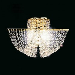2 Lights Crystal Wall Sconce with gold plated finish