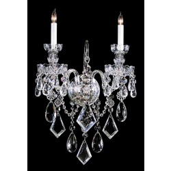 2 Light hand polish crystal wall sconce