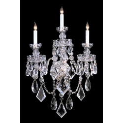 3 Light hand polish crystal wall sconce