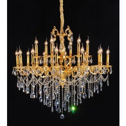 Gold plated 18 light traditional crystal Chandelier