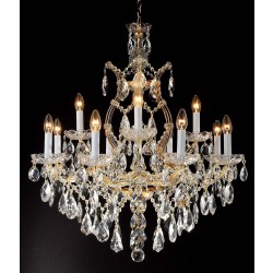 12 Lights Maria Theresa crystal chandelier dressed with clear crystals 