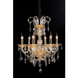 Gold plated 6 light traditional crystal Chandelier