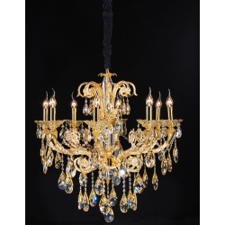 Gold plated 8 light traditional crystal Chandelier
