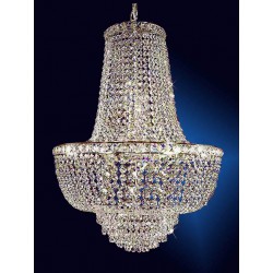 9 lights polished chrome chandelier with hand-cut crystals