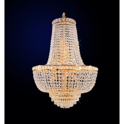 9 Lights gold finish empire basket chandelier