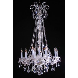 18 Lights Bohemian Crystal chandelier in polished chrome finish