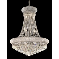 14 Lights Crystal chandelier dress with crystal ball in chrome finish