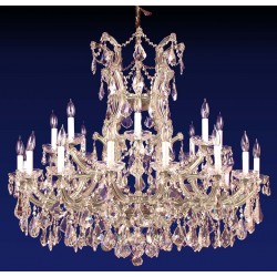 25 Lights Maria Theresa crystal chandelier dressed with clear crystal