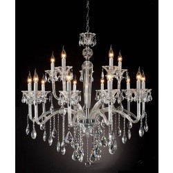 polished chrome 15 Lights Bohemian Crystal chandelier 