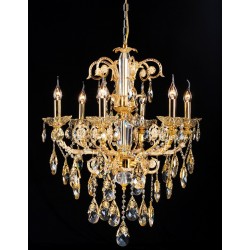 Gold plated 6 light traditional crystal Chandelier