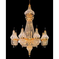 46 light Custom chandelier in gold finish 