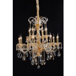 Gold plated 12 light traditional crystal Chandelier