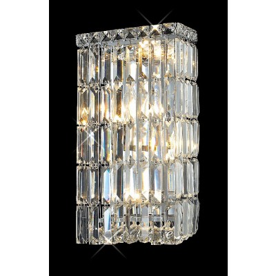 Contemporary Crystal Wall Sconce dressed with Cut crystal