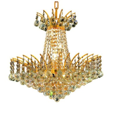 Gold Eight-Light Chandelier with Clear Royal Cut Crystals