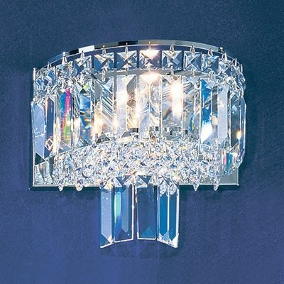 2 Light crystal Wall Sconce in polished chrome 