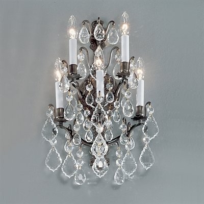  5 Light Versailles Wall Sconce, Antique Bronze