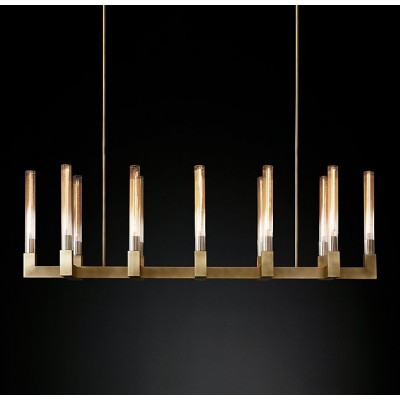 Modern style 12 lights candles rectangle chandelier