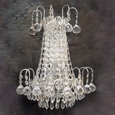 3 Light Crystal Wall Sconce in polished chrome