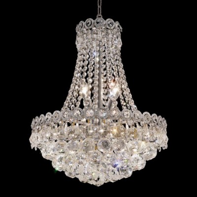 6 Lights crystal chandeliers in chrome finish
