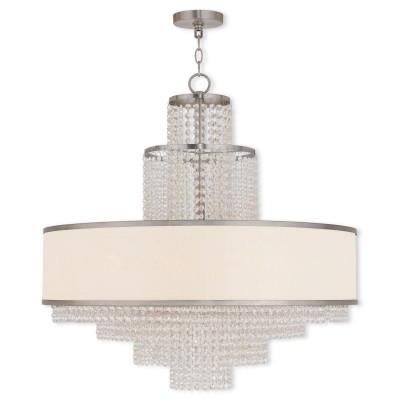 Prescott Brushed Nickel 30-Inch Eight-Light Drum Pendant