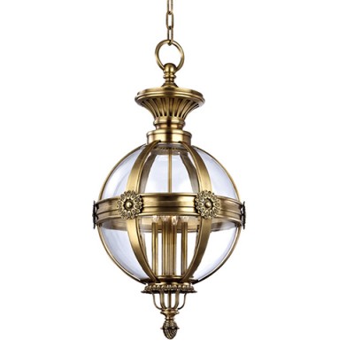 Aged Brass Four-Light Pendant