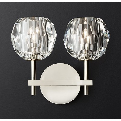 Postmodern design style chrome Boule DE crystal double sconce