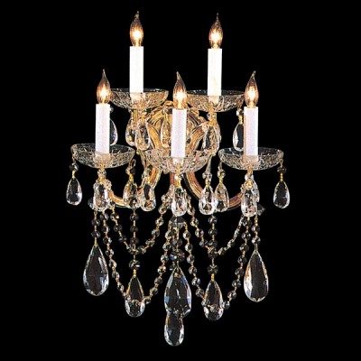 5 Light Maria Theresa Wall Sconce, Gold