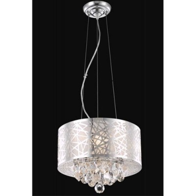 Chrome Three-Light Chandelier with Clear Royal Cut Crystals