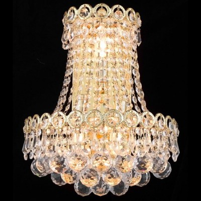 3 Light Century Tall Crystal Wall Sconce