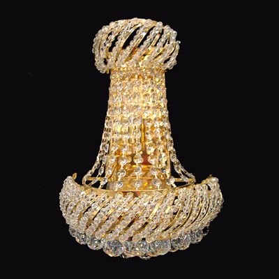 3 Light Crystal Wall Sconce in gold plated finish